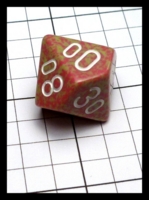 Dice : Dice - 10D - Chessex Decader Pink Speckle and White Numerals - POD Aug 2015